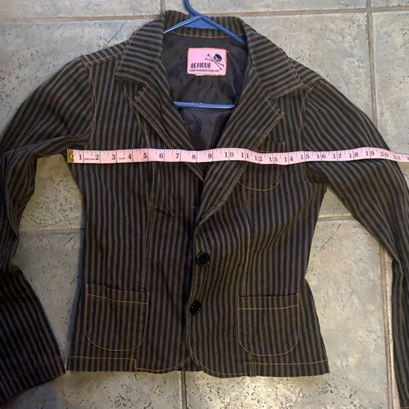 Vintage Serious LA Home of Rockers Black Pinstripe Blazer